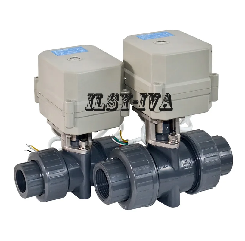 DC24V DN50 Electric PVC Ball Valve,2 way plastic motor control valve