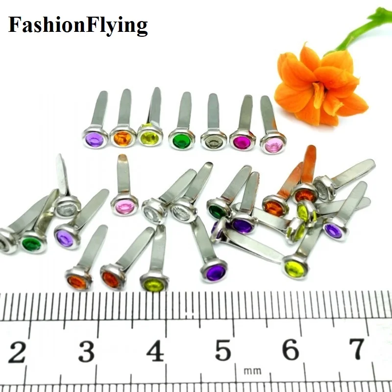 scrapbooking material Brads Rhinestone Accessories Butterfly flower Embellishment For Wedding Supplies Paper Card Craft