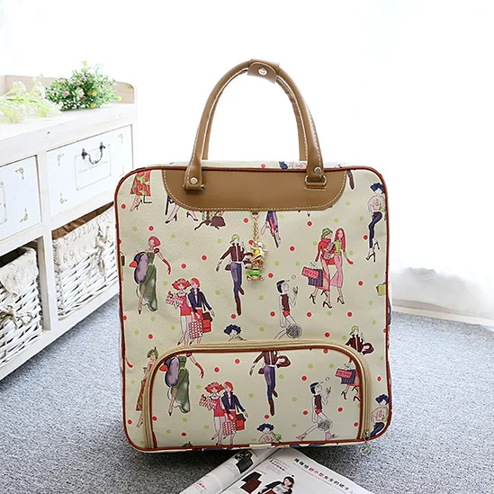 Bolso de viaje con estampado de gran capacidad para mujer, bolsa de equipaje de cuero PU, impermeable, informal, novedad de 2024