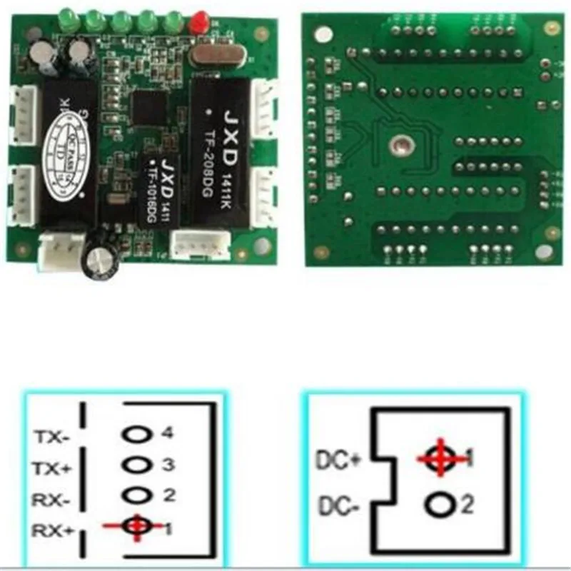 Snelle schakelaar Fabriek direct mini ontwerp ethernet schakelaar printplaat voor ethernet switch module 10/100 mbps 5 poort PCBA boord