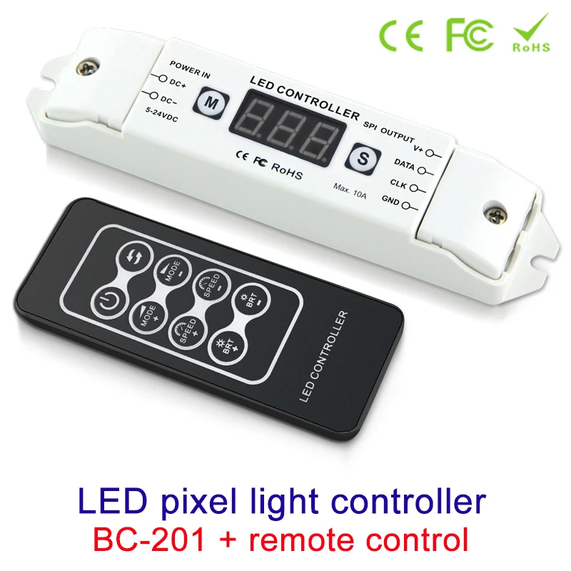 NEW LED Pixel SPI Strip Controller RGB RGBW Dimmer DC5V-24V Digital Addressable Control 2801 2811 2812 8806 IC Tape Strip Lights