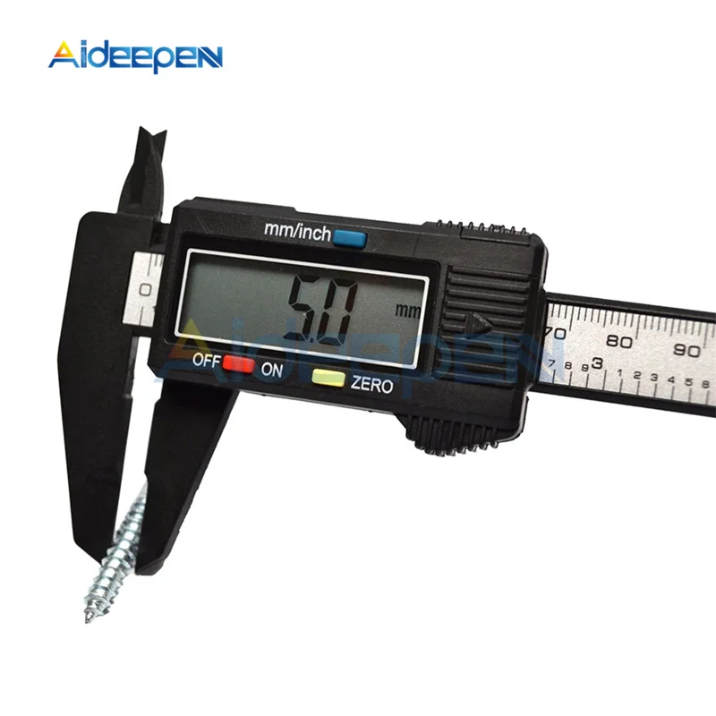 Measuring Tool Carbon Fiber Digital Vernier Caliper 6 inch LCD Display 150mm Measuring Instrument Calipers LR44/SR44/AG13 1.5V