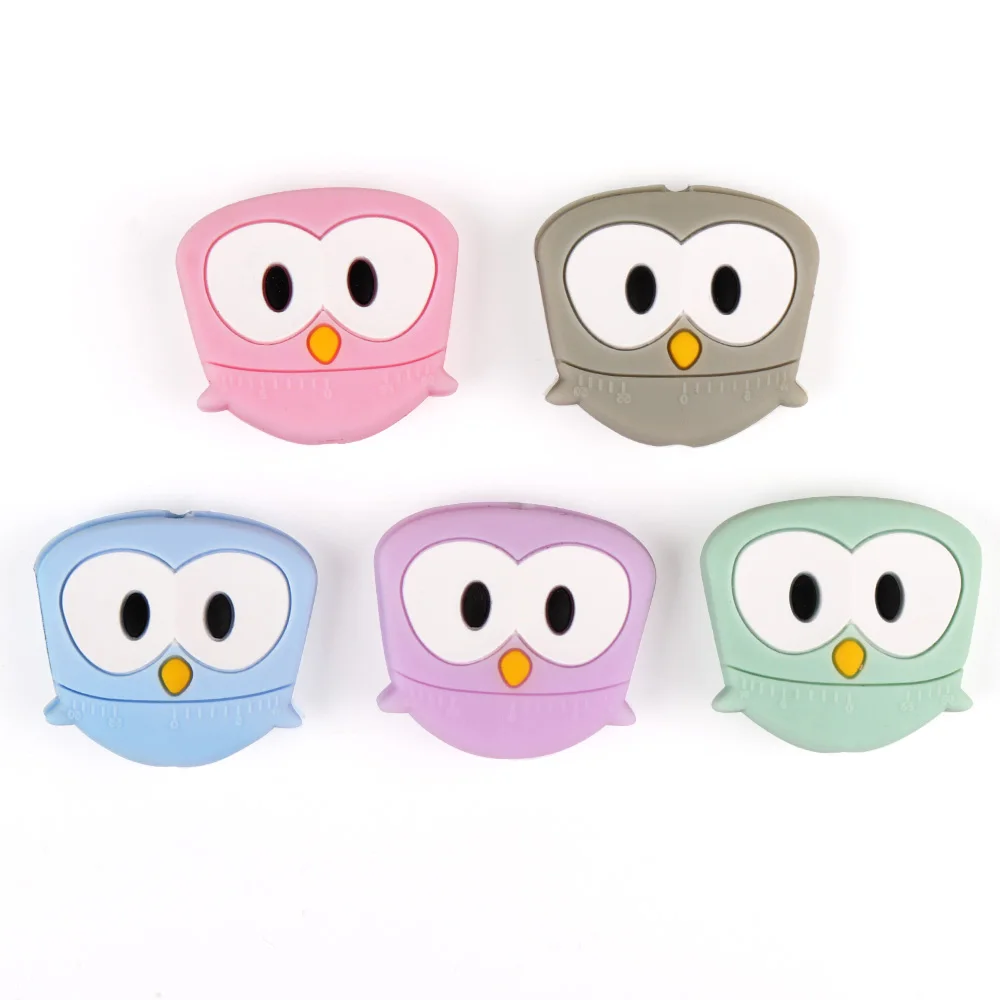 TYRY.HU 5pc Lovely Owl Silicone Beads Food Grade Baby Chewable Teething Beads For Baby Jewelry Making Necklace DIY BPA Free