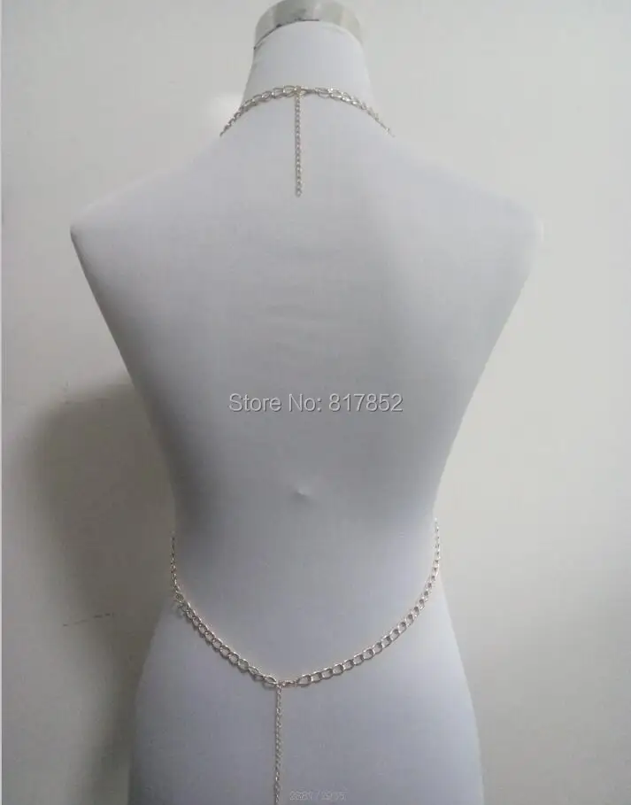 New Style Fashion Women Gold Colour Chains Imitation Pearls Beads Bra Body Chains Jewelry 2 Colors WRB21