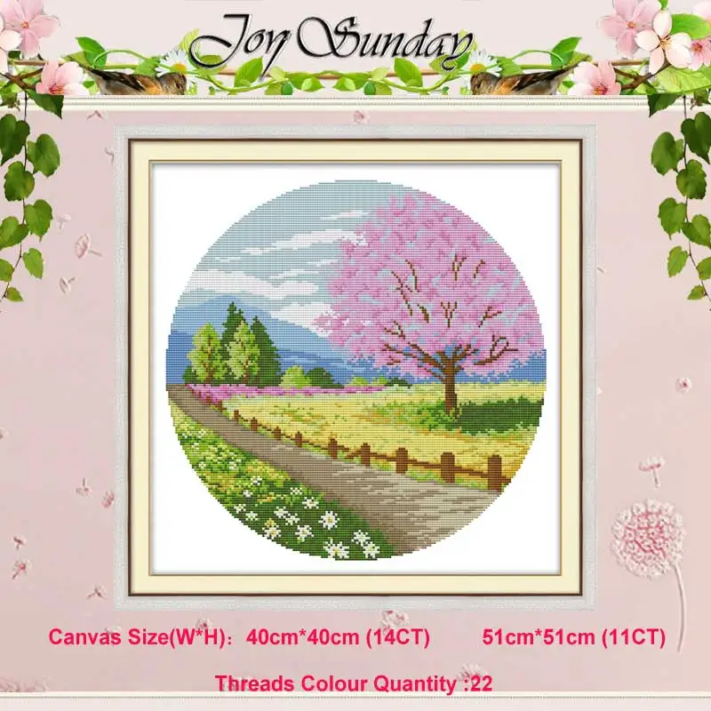 Four Seasons Patterns Counted Cross Stitch Set DIY 11CT 14CT 16CT Stamped DMC Cross-stitch Kit Embroidery Needlework Home Decor