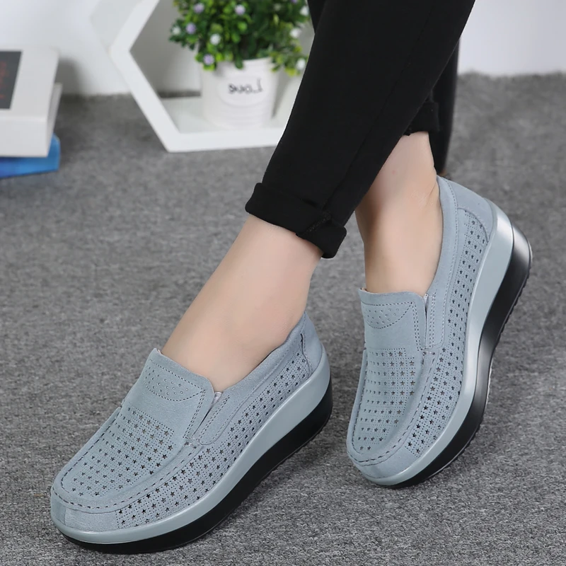 2024 wiosenne buty damskie platformy mieszkania trampki damskie zamszowe damskie buty w stylu casual Slip On mieszkania obcasy pnącza mokasyny