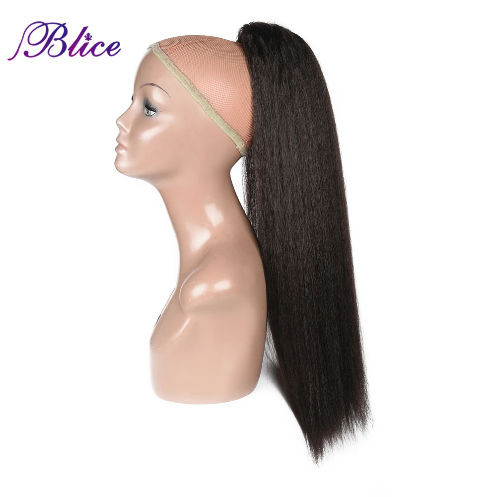 Blice Synthetic 18-24 inch Kinky Straight Heat Resistant Hair Ponytail Extensions With Two Plastic Combs All Colors Available