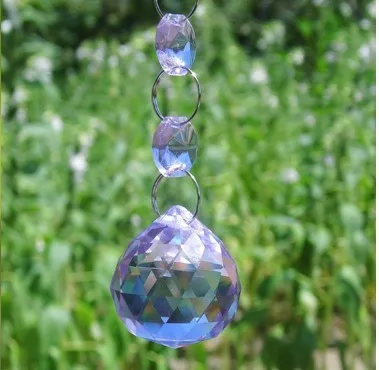 

30pcs 20mm Lilac Color Faceted Crystal Ball Chandelier Crystal Prisms Glass Suncathcher Pendant Fengshui Decoration Ornament