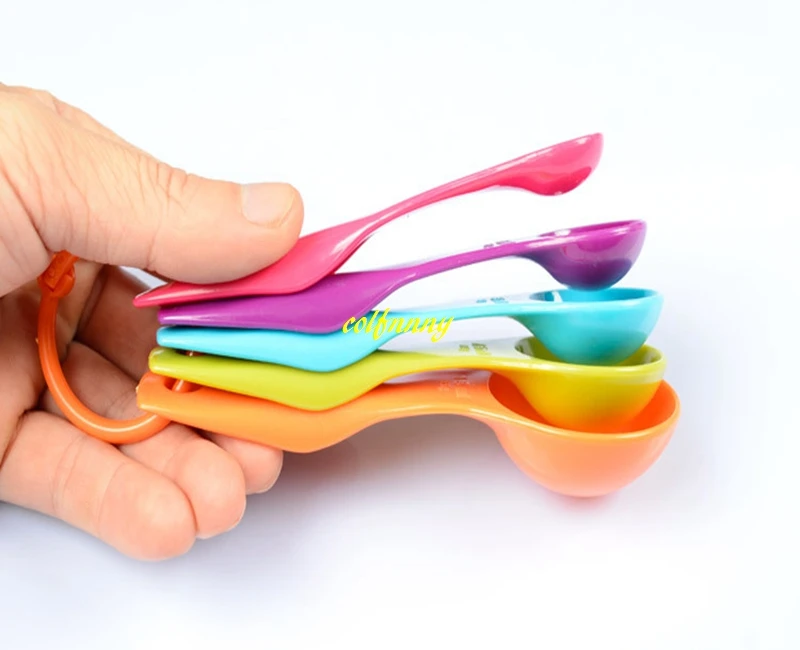 

100sets/lot 5pcs Measuring Spoon Super Useful Sugar Cake Baking Spoon Combination Tea Icecream Spoon Kitchen Accessories