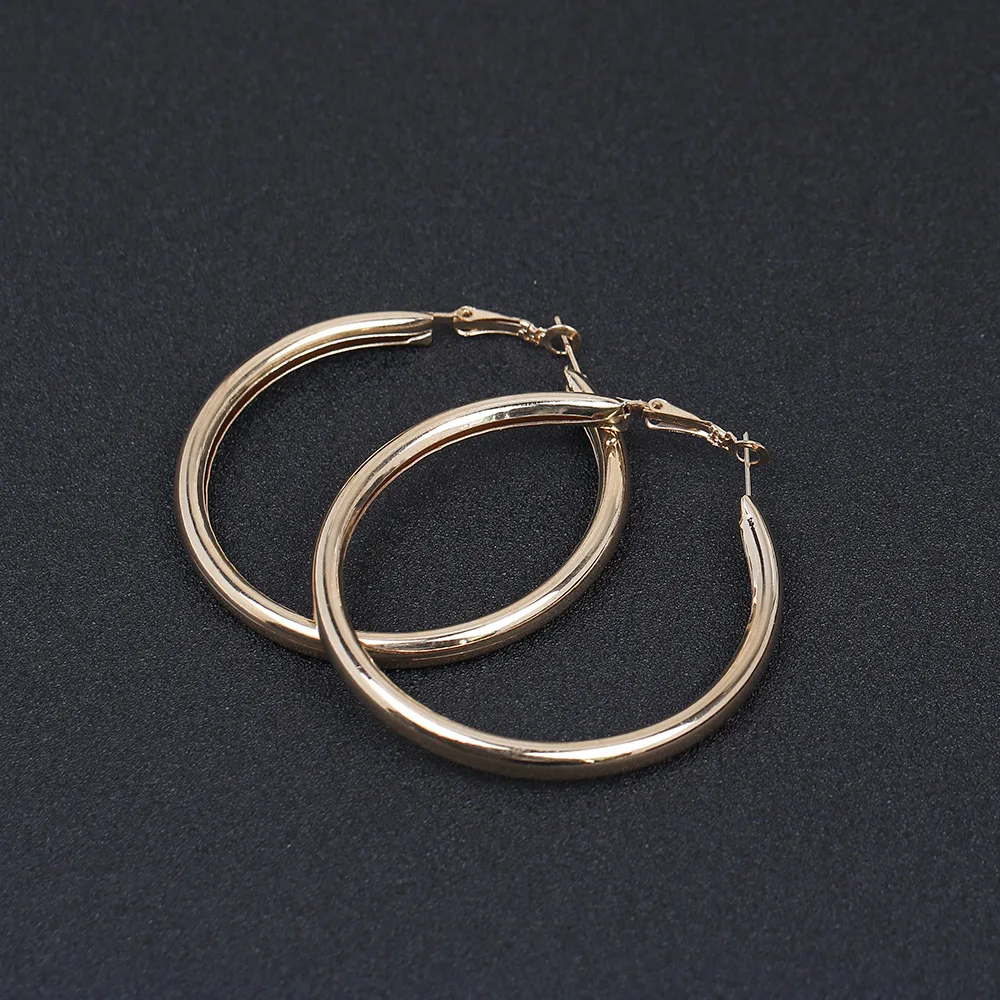 BLIJERY 2019 New Fashion Circles Hoop Earring For Women Steampunk Jewelry Vintage Gold Silver Color Statement Earrings Brincos