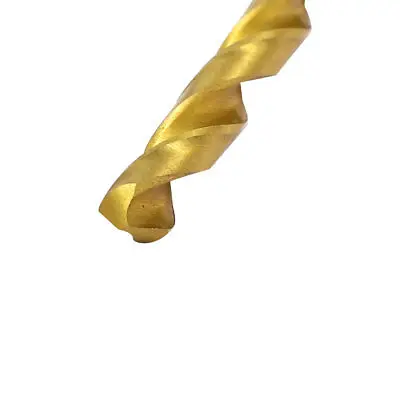 4.3mm Drilling Dia Titanium Plated 2-Flute Straight Shank Twist Drill Bit 10pcs