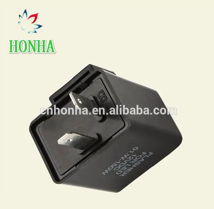 Black 12V 2 Pin Fix Flasher Blinker Turn Signal Relay Motorcycle Motorbike LED Indicator Light