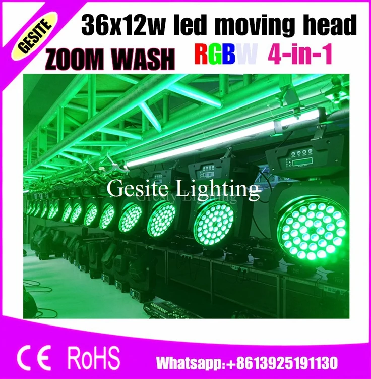 4pcs/Lot 36x10w 4in1 RGBW Hi-Quality Led Moving Head Wash Light