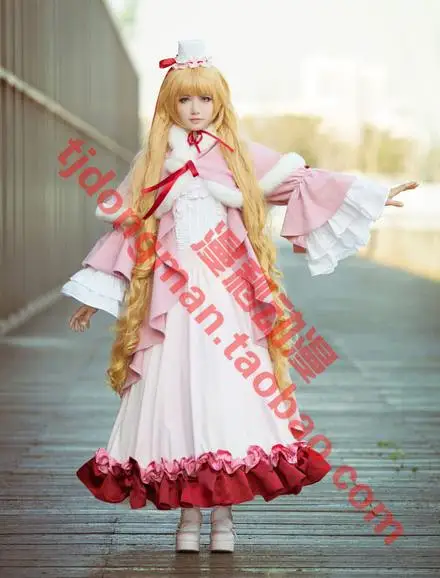 

Victorique de Blois pink luxury gown GOSICK cosplay lolita costume dress cloak set 11