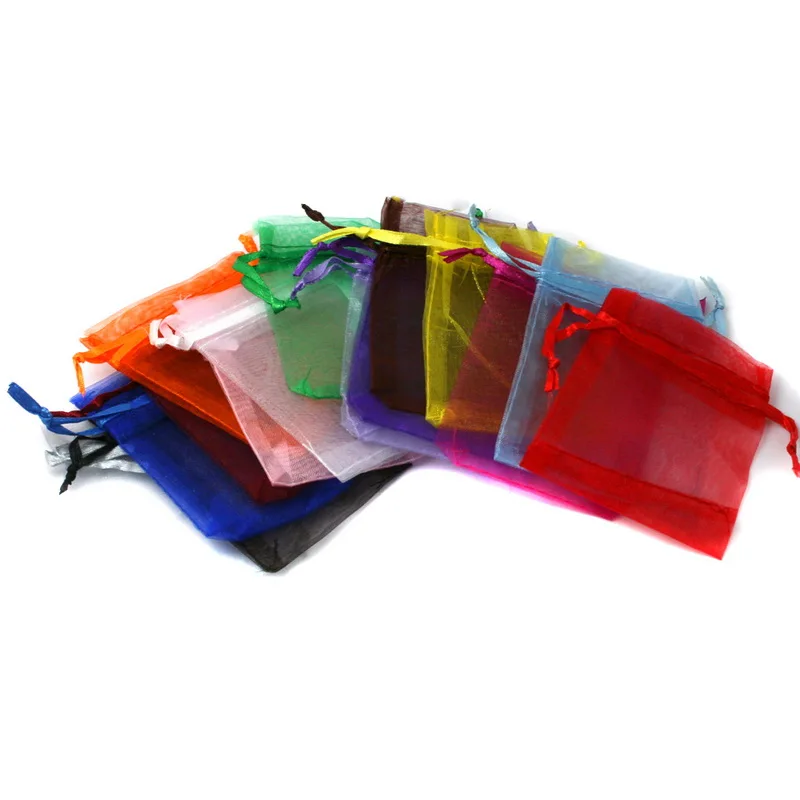 Jewelry packaging & Display 10pcs/lot RANDOM MIXED Drawable Organza Bags multisize choose Gift Bags & Pouches, Packing bags DIY