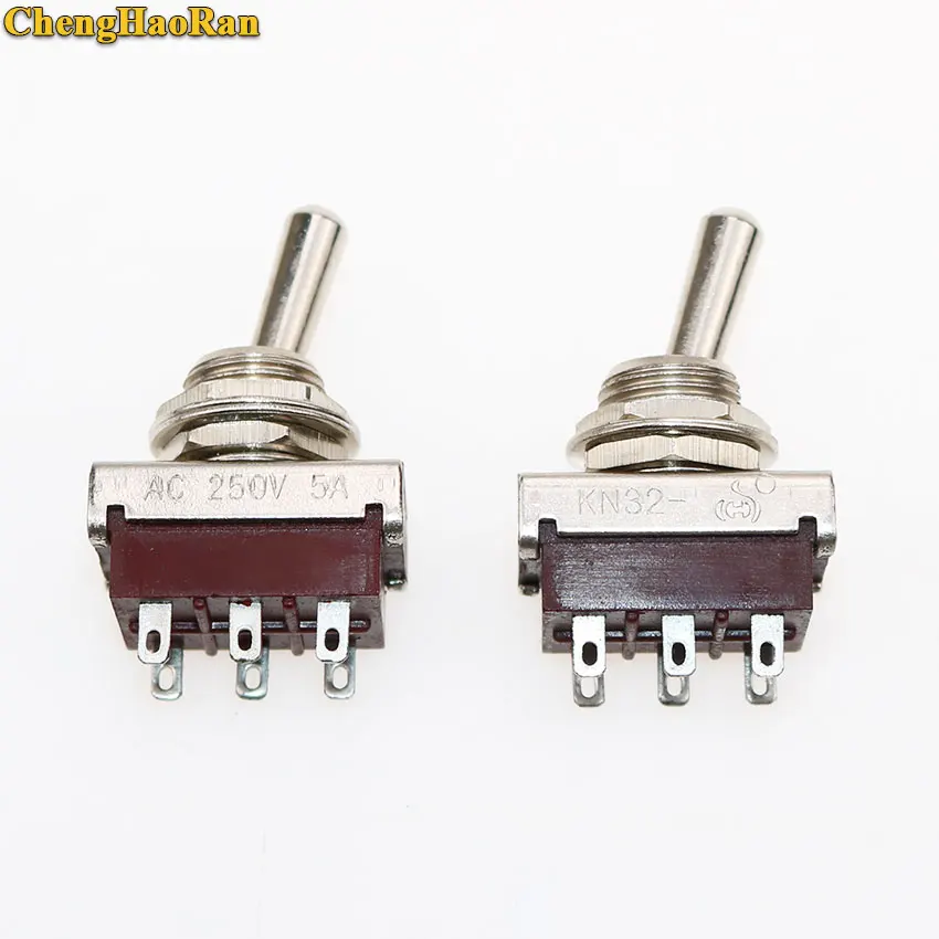 ChengHaoRan 1pcs KN32 toggle switch and rocker switch ON-ON 6 pin 2 way DPDT 5A AC 250V