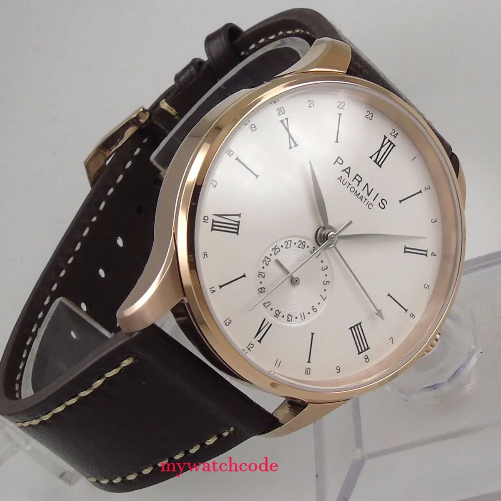 42mm Parnis beige dial 24 Hours ST 1690 Automatic Movement Men\'s Watch