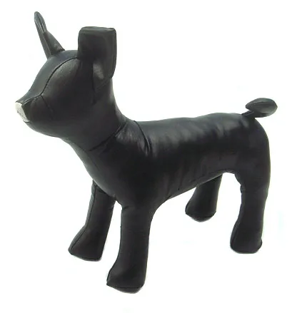 Leather Dog Mannequin, Standing Position Models, Pet Toy, Black and White, DML-001AB,