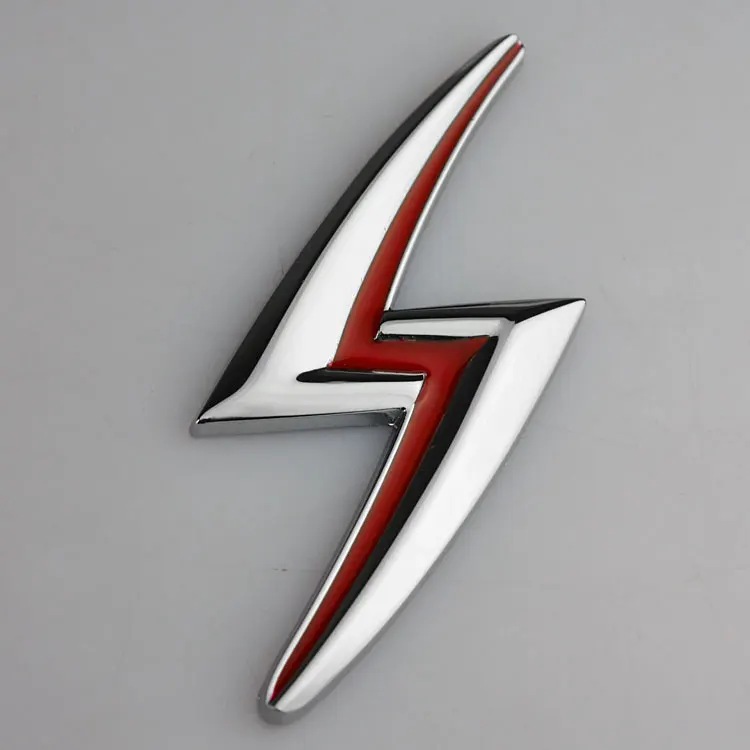 

1 PCS 3D chrome Silver Red Lightning S Emblem Badge Flash ABS Refitting Cool Auto Exterior car Stickers Car Styling