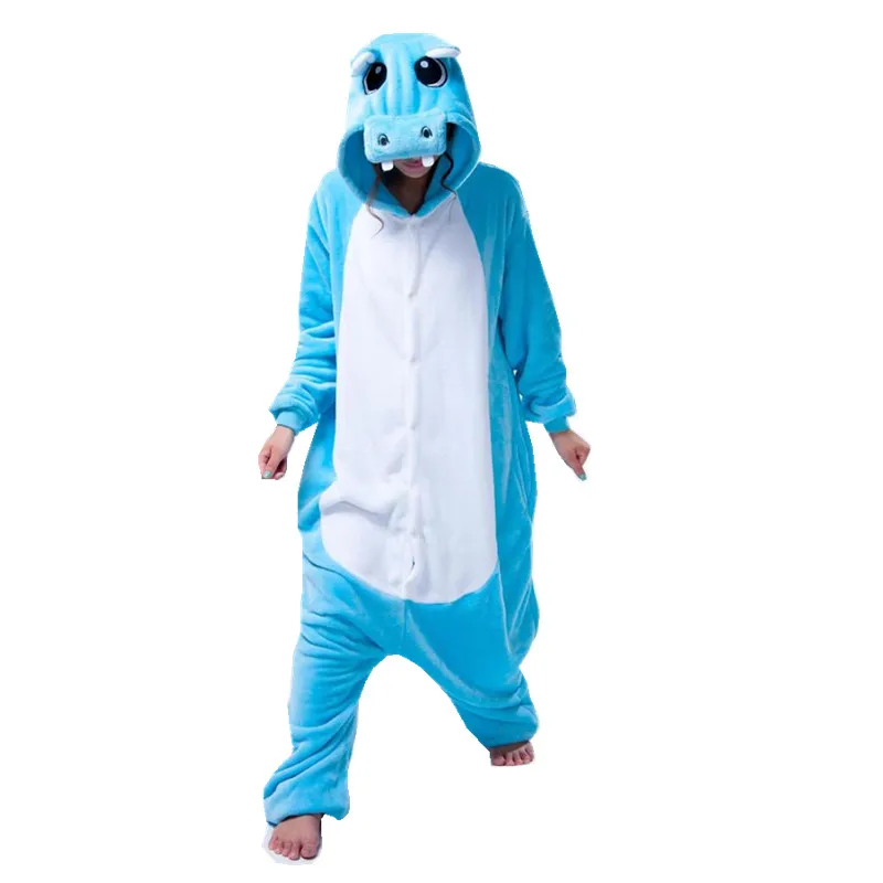 Hippopotamus Kigurumi Animal Hippo Costume Adult Onesies Pajama Clothes For Halloween Carnival Masquerade Party