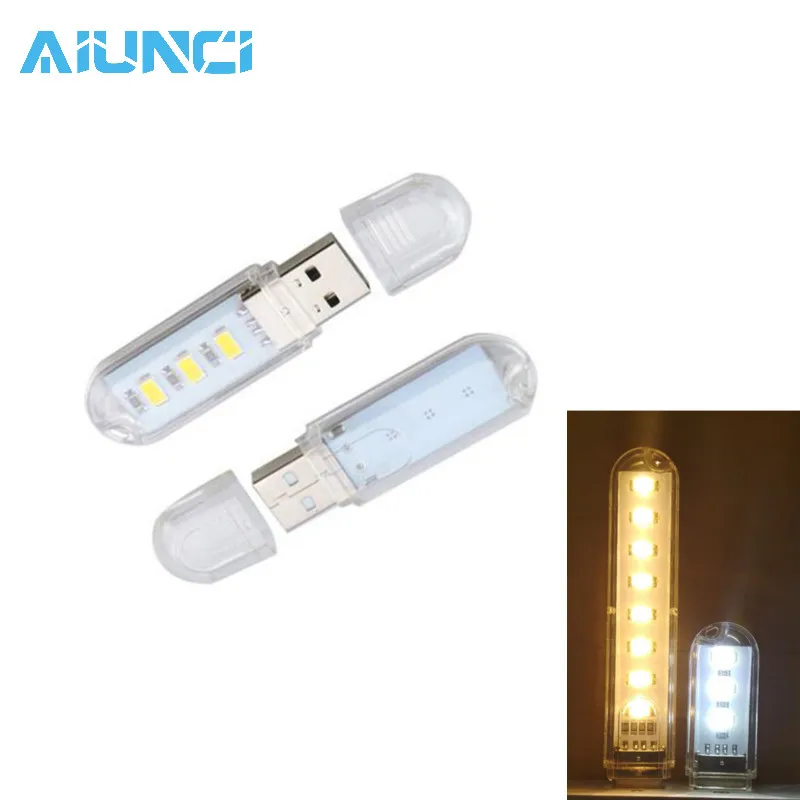 

Mini Protable USB Night light 3leds/8leds 5730 SMD Book lights 5V For PC Laptops Computer Mobile Power Camping lamp Tubes