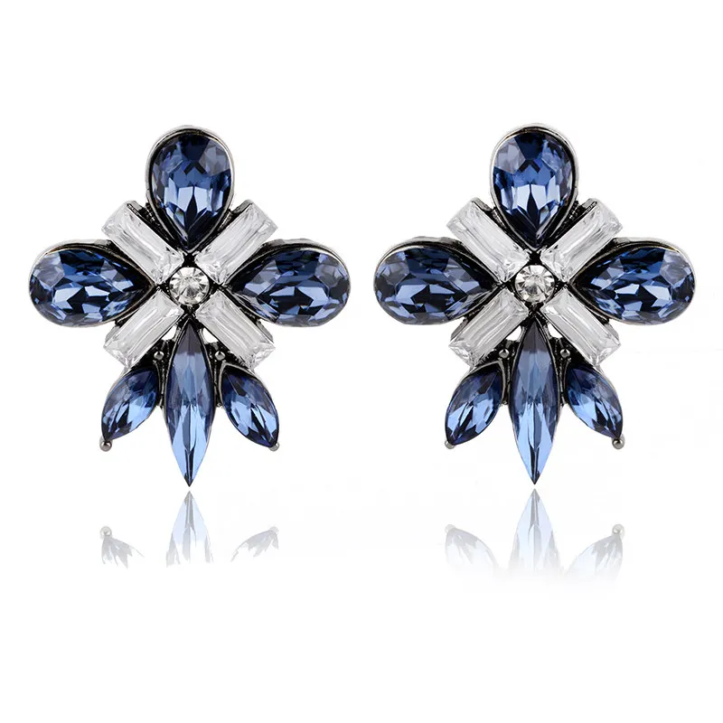 LUBOV New Arrival Fashion Stud Earring for Women Metal Alloy Floral Acrylic Stone Piercing Earrings Christmas Gift for Girls Hot