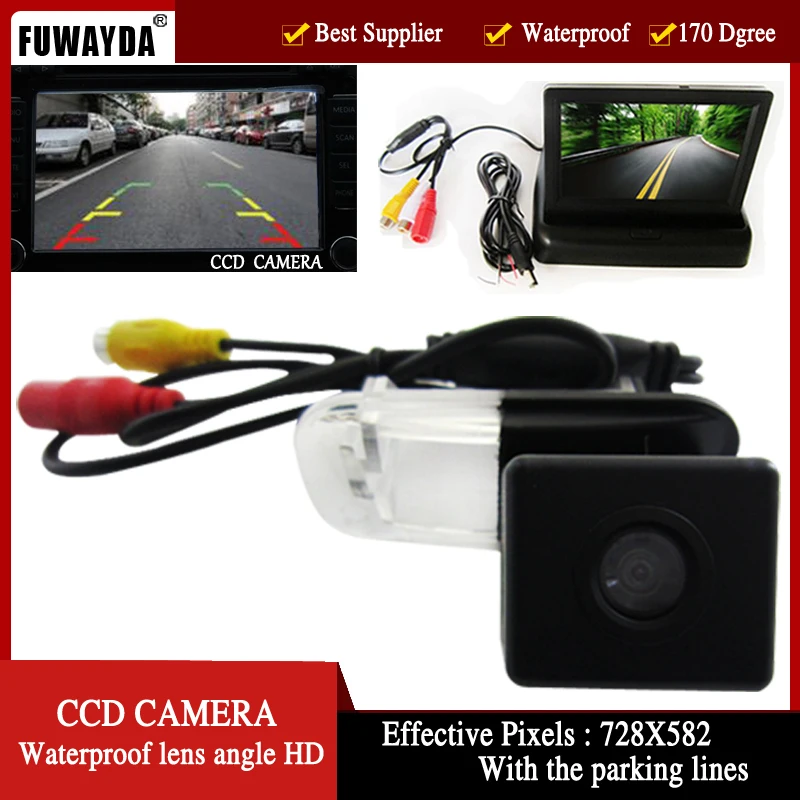 FUWAAYDA Car Rer View Camera for Mercedes-Benz B200 A-class W169 B-Class T245 with 4.3 Inch foldable LCD TFT Monitor WATERPROOF