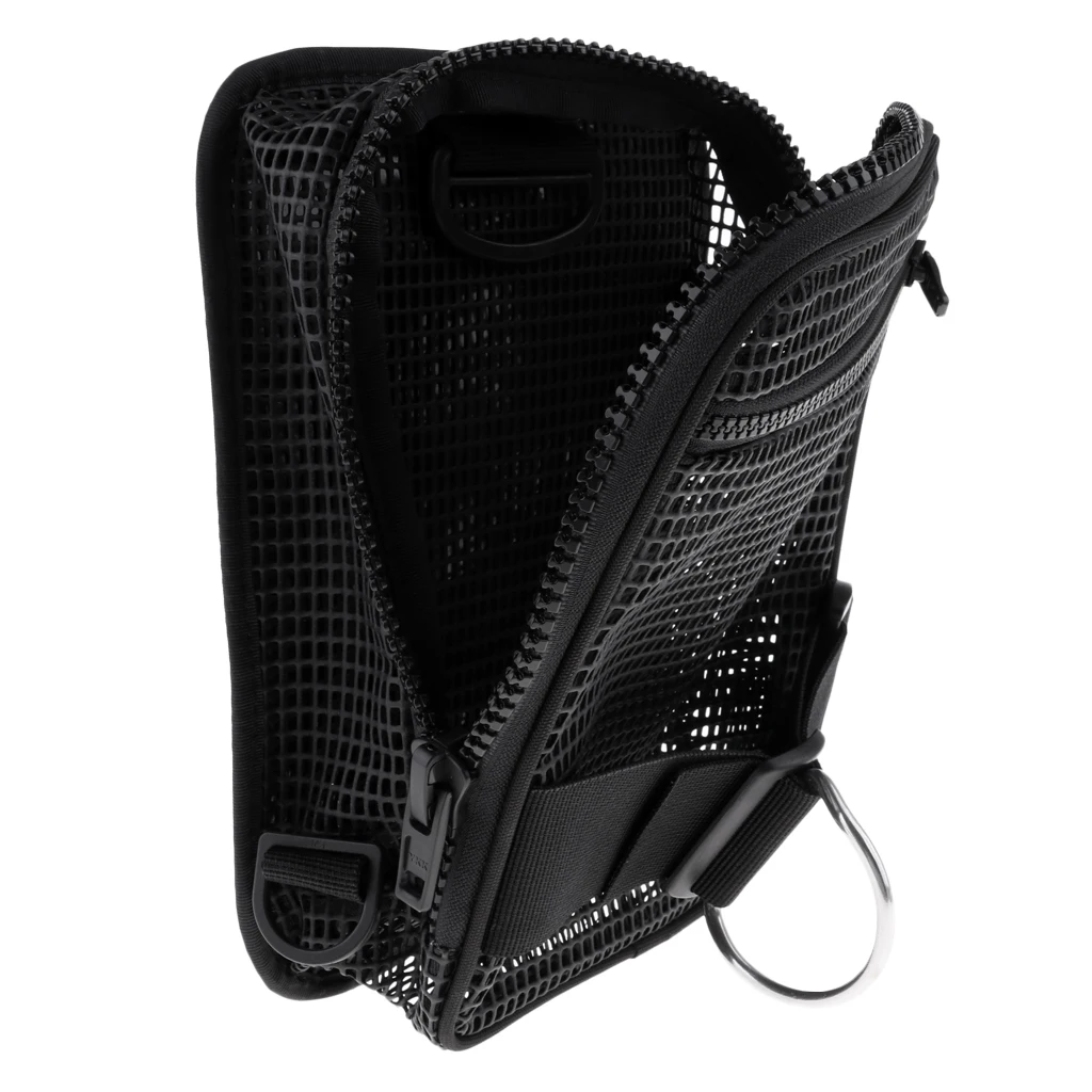 MagiDeal Large Mesh Gear Bag Holder Storage Pouch & D Ring for Underwater Scuba Diving SMB Surface Marker Buoy BCD Equipment