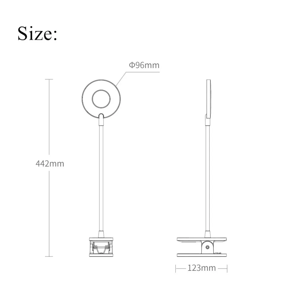 새로운 2019 Yeelight 충전식 책상 눈 보호 램프 테이블 USB 라이트 클립 조정 가능한 LED 램프