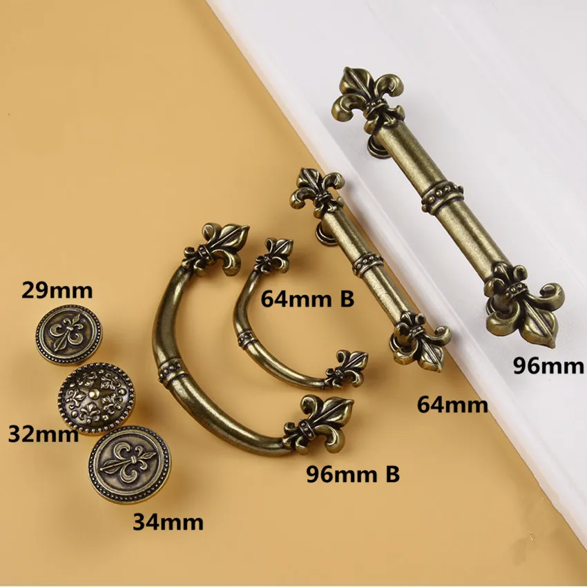 

96mm 64mm rusic retro furniture handles bronze dresser kitchen cabinet door handles antique brass drawer bedside table knobs