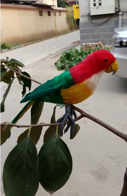 big simulation red&green parrot toy foam&feather lovely bird model gift about 45cm 1935