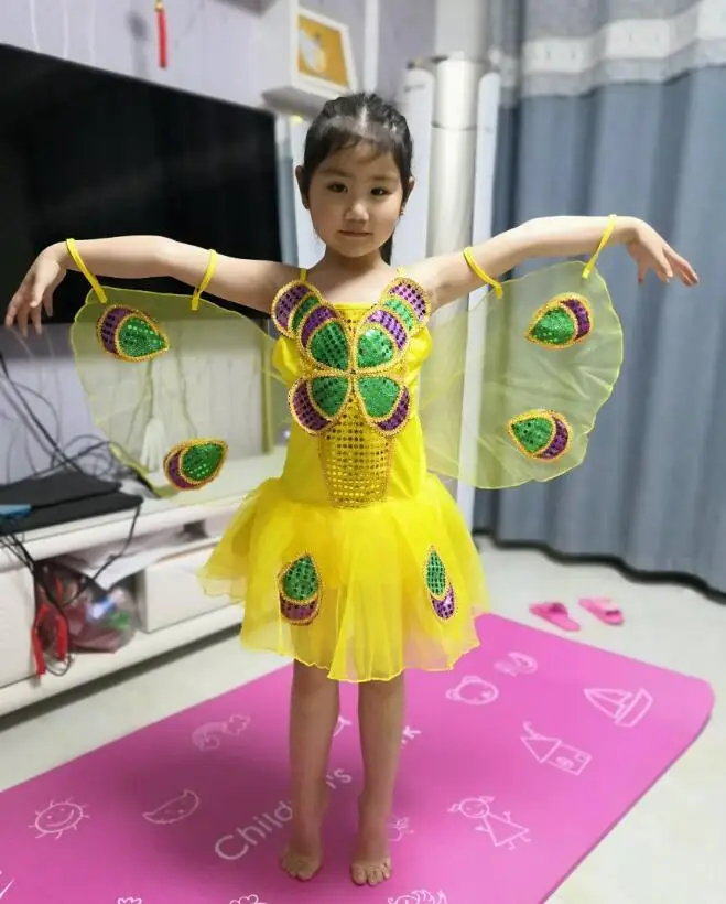 Bán Halloween Cosplay Nàng Tiên Đôi Cánh Thiên Thần Chủ Đề Côn Trùng Trang Phục Cho Bé Gái Bướm Cánh Trang Phục Hiệu Suất Đầm