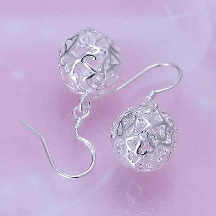 Women lady lovely fashion high quality silver color ball party Dangle Earring Jewelry factory price free shipping E100