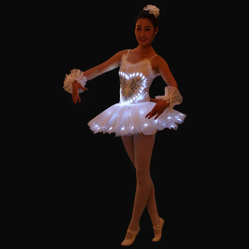 

LED dance ballet skirt light adult children skirt costumes crony lamp luminous square Princess Dress