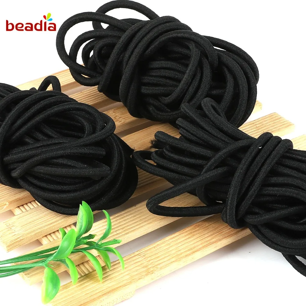 2M/bag Black Multi Size Round Elastic Band Elastic Rope Rubber Band Elastic Line DIY Sewing Accessories