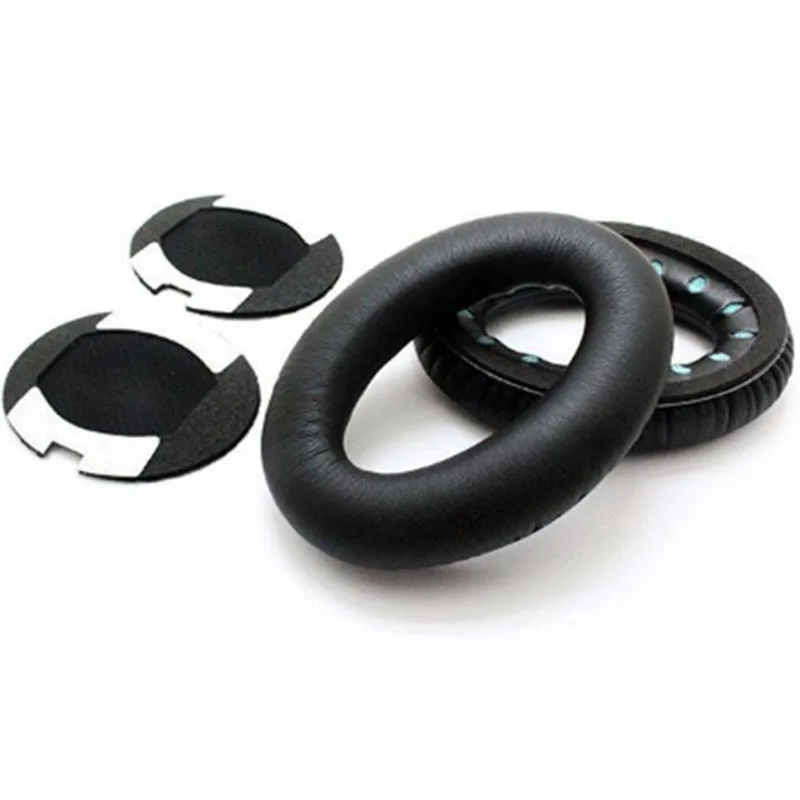 Renensin Black 1pair headphones Ear Pad Cushion + 1 pair Ear ring cups For Bose QC15 QC25 QC35 QC2 AE2i AE2 Headphones pads