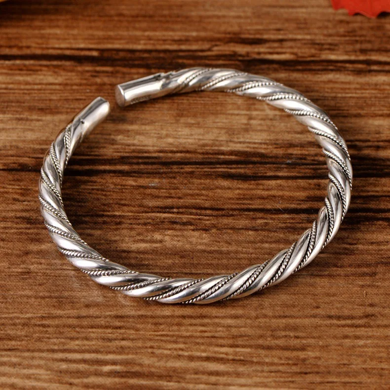 999silver jewelry bracelet factory direct sales retro  female open bracelet