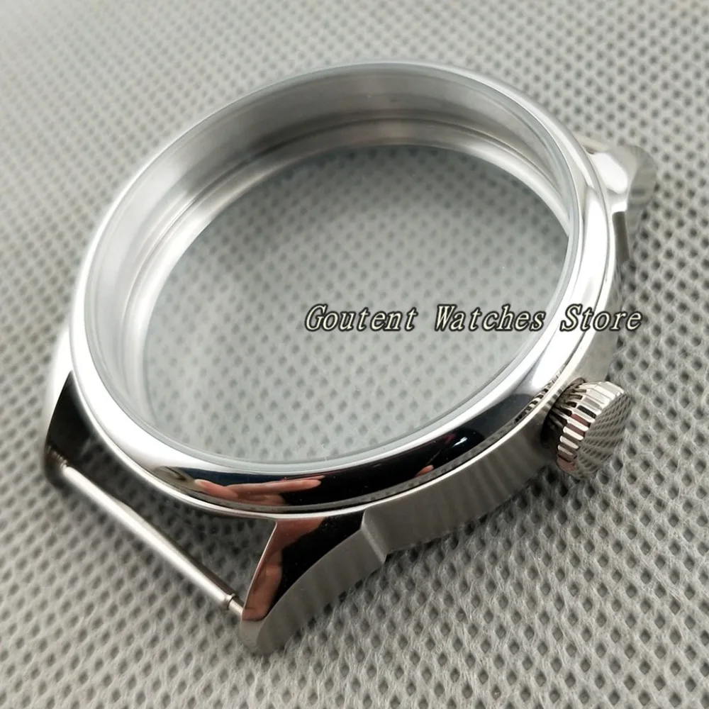 Goutent 42mm Stainless Steel Wristwatch Case Fit 6497/6498 Seagull ST36 Mechanical Watch Shell