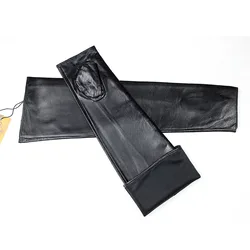 Guanti mezze dita da donna lunghi 38cm in pelle di montone guanti mezze dita da donna moda autunno caldo maniche in pelle
