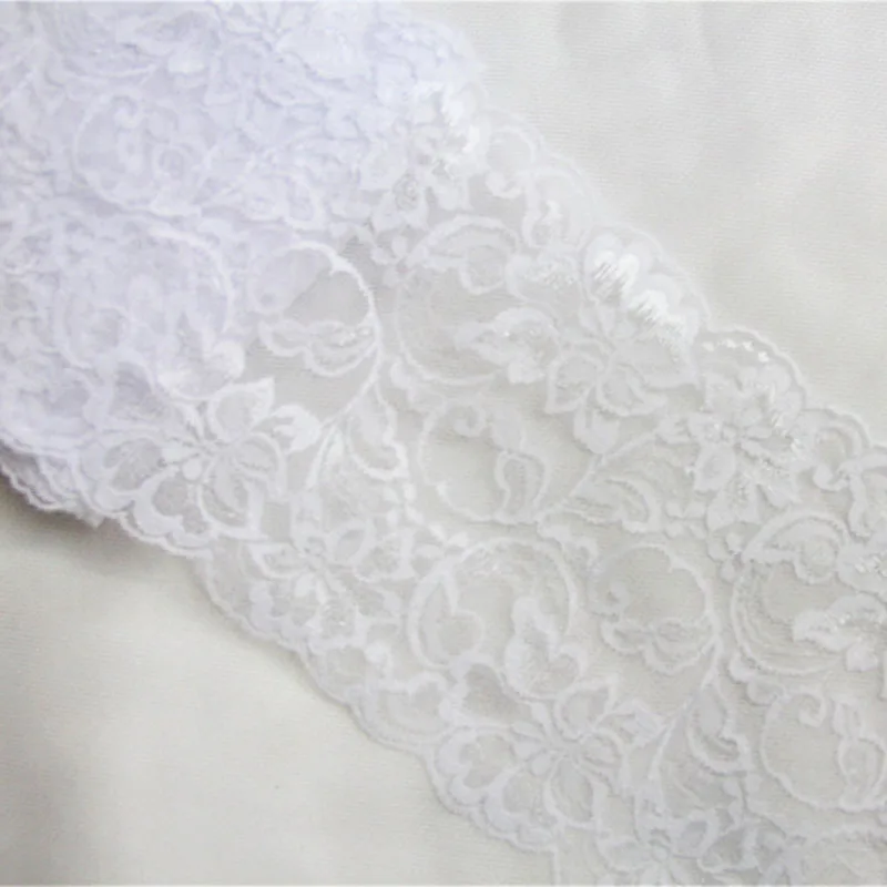 10yards 15cm width Pink Ivory Black Elastic Stretch Lace Trim Sewing Headband Aaccessories Fabric