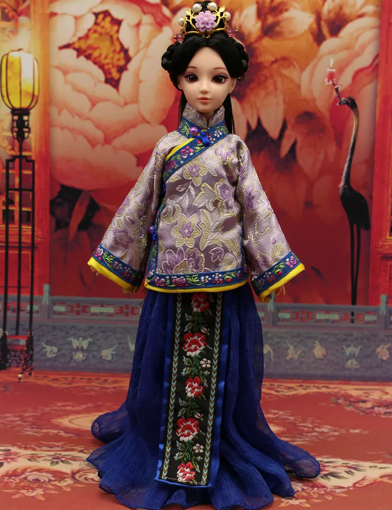 Handmade Bjd Doll Clothes Girl Dress Chinese HanFu Ancient Costume Clothing for Barbie 30cm BJD 1/6 Doll Accessories Toys