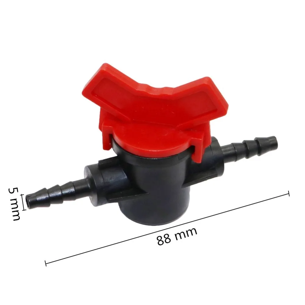 Barbed 4/7mm Hose Valve Water Flow Control Switch Garden Water Connectors Watering Irrigation Greenhouse System Supplies 2 Pcs