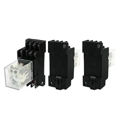 

3Pcs DC24V Coil 3PDT 11Pin DIN Rail Electomagnetic Relay w Socket