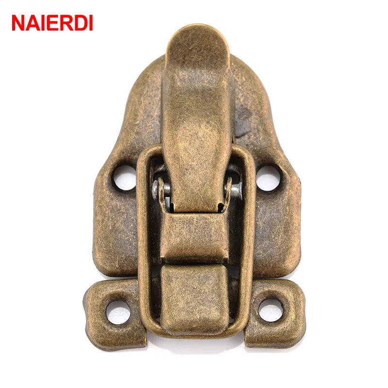 NAIERDI 4PCS Vintage Lock Antique Bronze Hasp Jewelry Chest Box Gift Box Suitcase Case Buckles Hasp Latch Catch Clasp 58*40mm