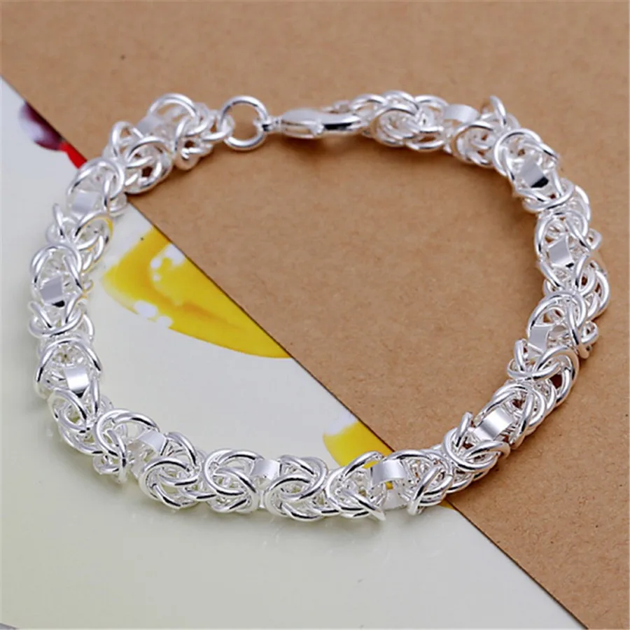 silver color bracelets Cute noble chain for women lady Men wedding party gifts fashion jewelry Christmas gifts H073