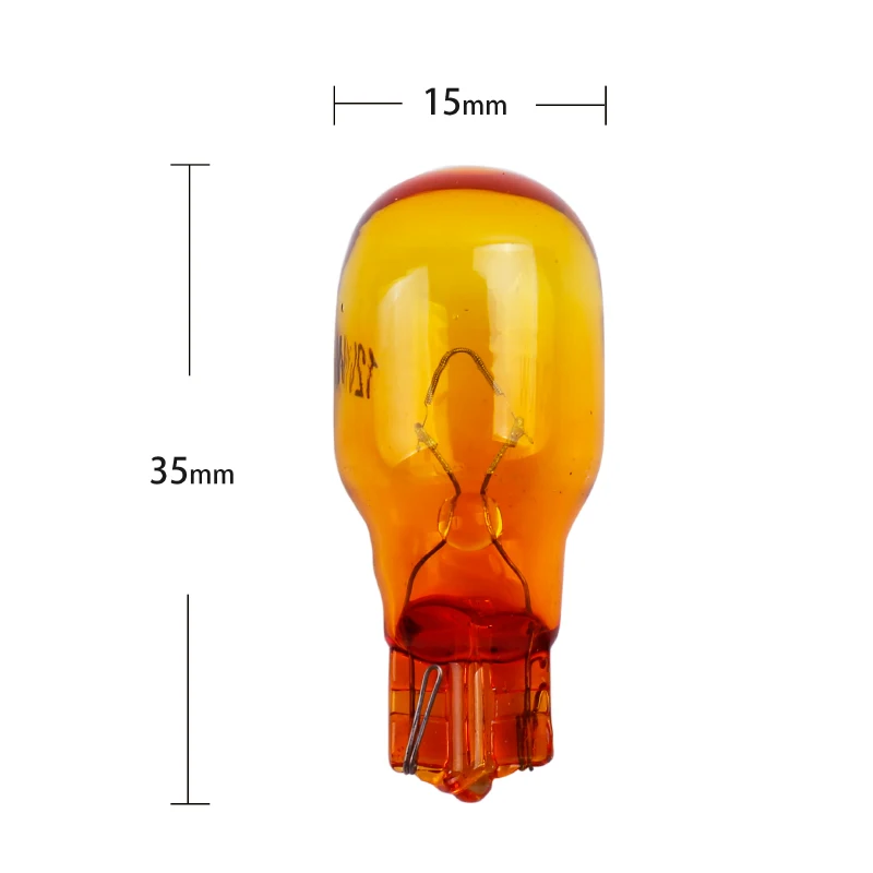 2pcs Car T15 W16W 12V 16W Side Light Car Bulb halogen Lamp Warning Lights Clearance Auto Natural Glass Amber