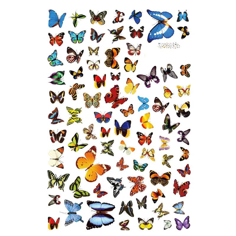 Colored 81 Butterflies 3D Wall Sticker DIY Wall Art Decals Living Room Romantic Flower Butterfly Stickers Home Decor Wallpaper