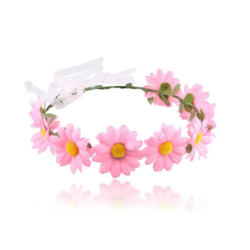 60pcs New fashion Bohemia Handmade Daisy Garland Wedding Bridal Wreath Headdress Seaside Tourist Flowers Hair Band W9847