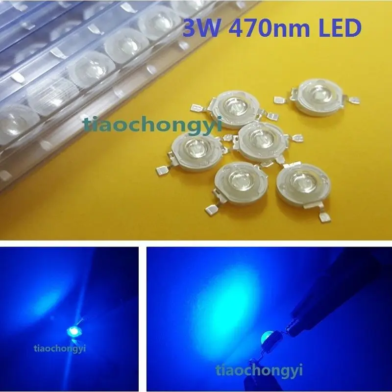 1000PCS 3W Blau High power LED-Emitter 470nm 700mA 3,6 V LED licht-emitting diod