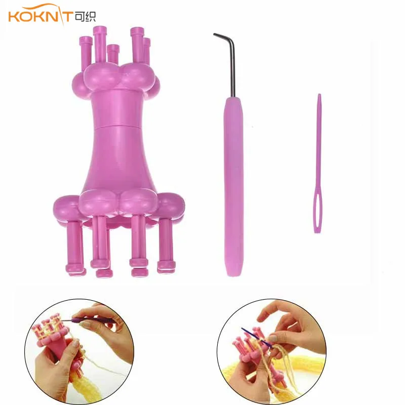 Knitting Loom Maker Woolen Rope Double Head Weaver Yarn Needle Knit Knitting Doll Dolly Craft Spool Loom Maker Sewing Tools